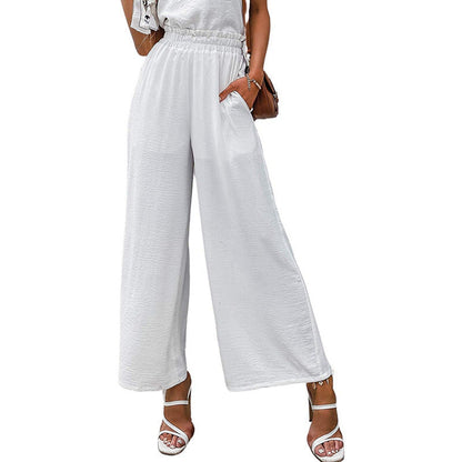 Women's Wide Leg Pants Elastic Waistband