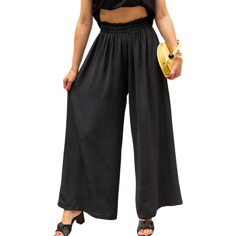 Women's Wide Leg Pants Elastic Waistband