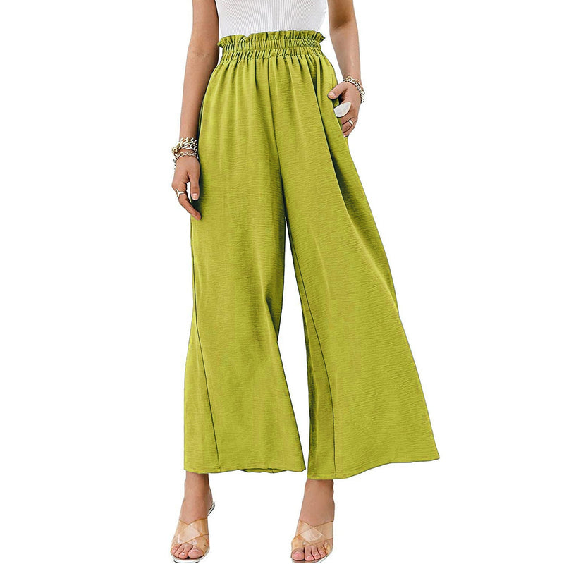 Women's Wide Leg Pants Elastic Waistband