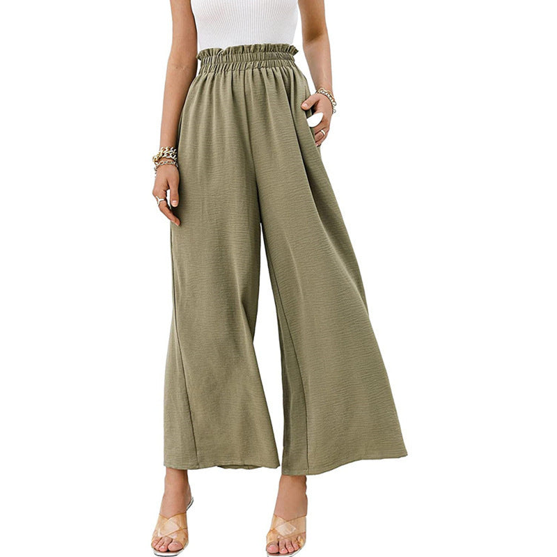 Women's Wide Leg Pants Elastic Waistband