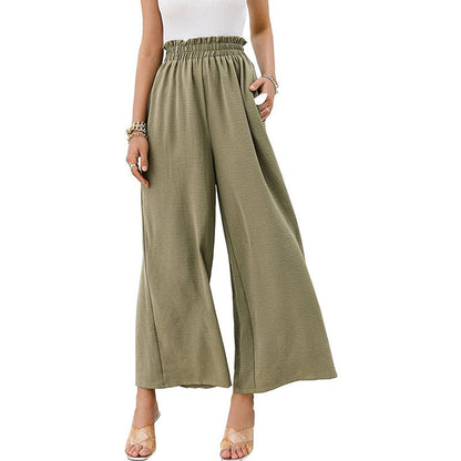 Women's Wide Leg Pants Elastic Waistband