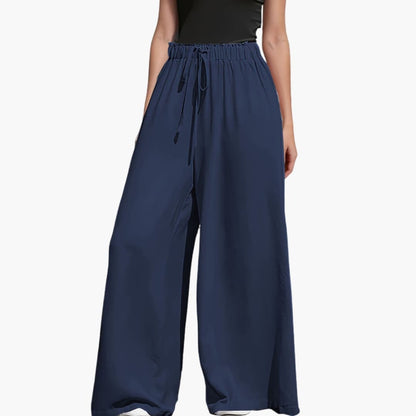 Women's Wide Leg Elastic Waist Pants Black