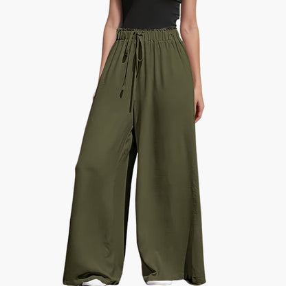 Women's Wide Leg Elastic Waist Pants Black