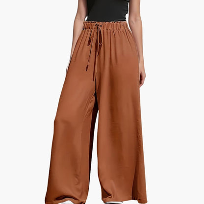Women's Wide Leg Elastic Waist Pants Black