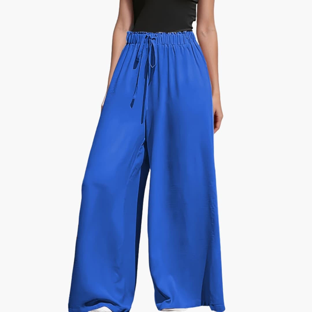 Women's Wide Leg Elastic Waist Pants Black