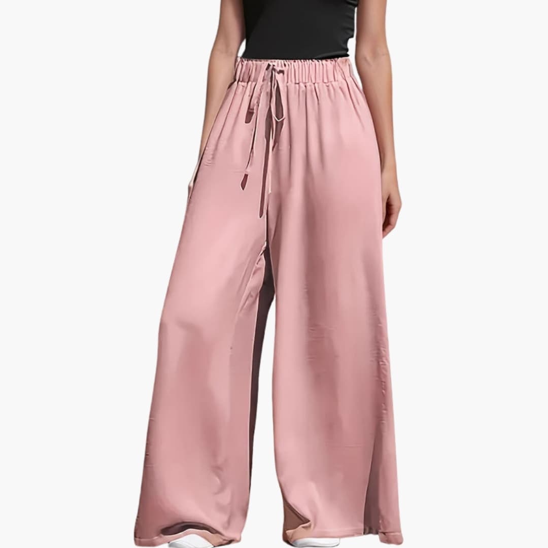 Women's Wide Leg Elastic Waist Pants Black