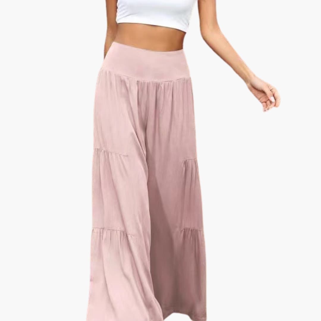 Women's Wide Leg Pants Elastic Waist Pleated
