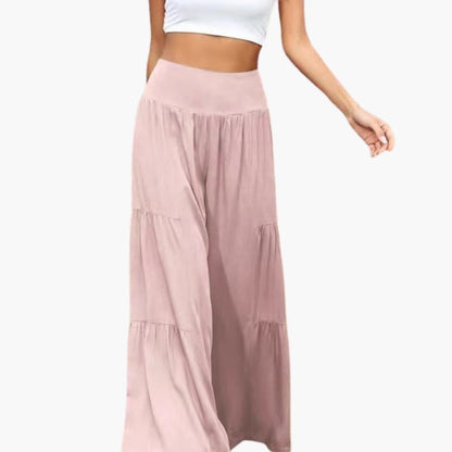 Women's Wide Leg Pants Elastic Waist Pleated