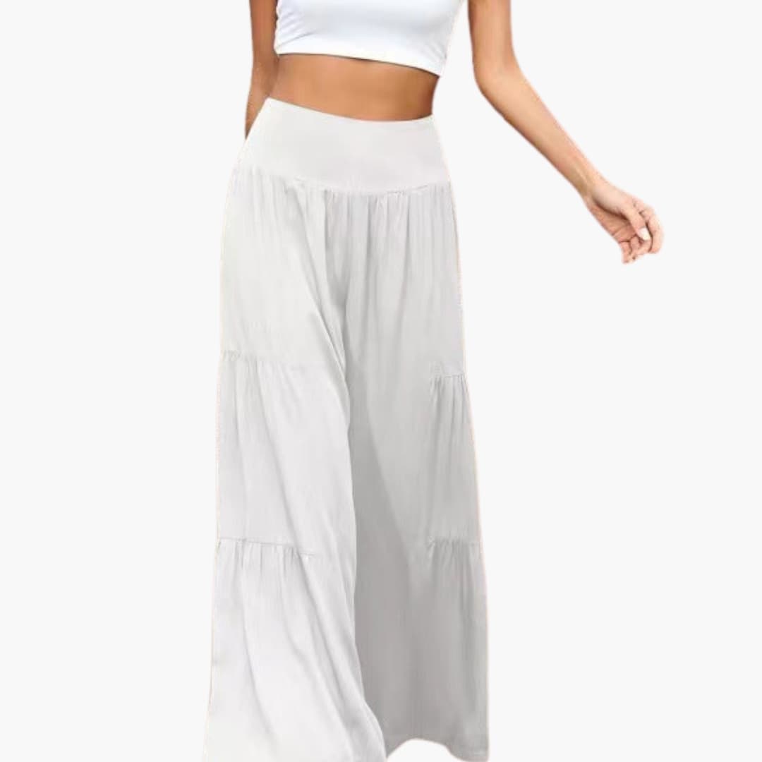 Women's Wide Leg Pants Elastic Waist Pleated