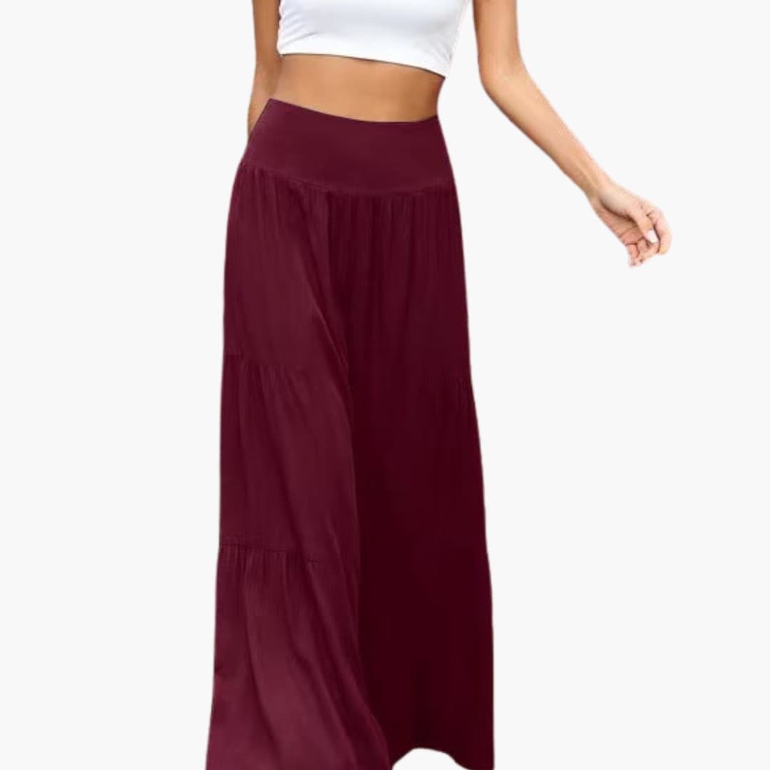 Women's Wide Leg Pants Elastic Waist Pleated