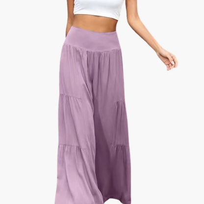 Women's Wide Leg Pants Elastic Waist Pleated