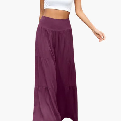 Women's Wide Leg Pants Elastic Waist Pleated