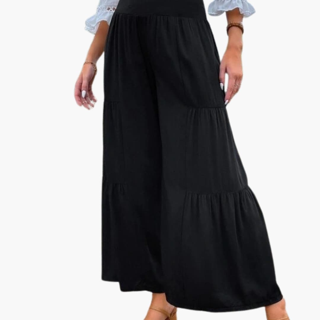 Women's Wide Leg Pants Elastic Waist Pleated