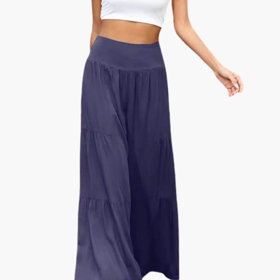 Women's Wide Leg Pants Elastic Waist Pleated