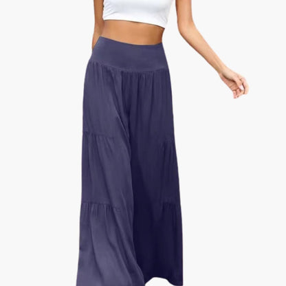 Women's Wide Leg Pants Elastic Waist Pleated