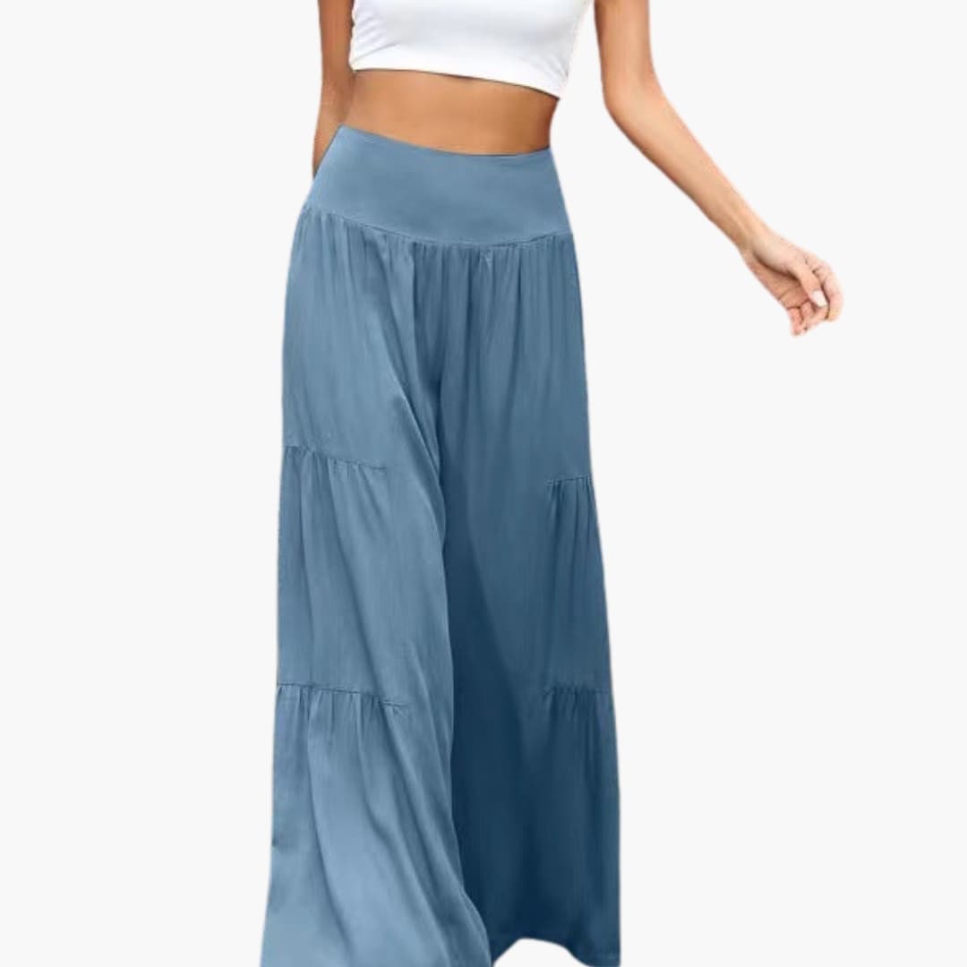 Women's Wide Leg Pants Elastic Waist Pleated