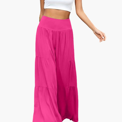 Women's Wide Leg Pants Elastic Waist Pleated