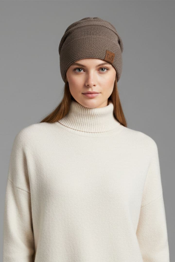Women's Fleece Lined Ribbed Beanie