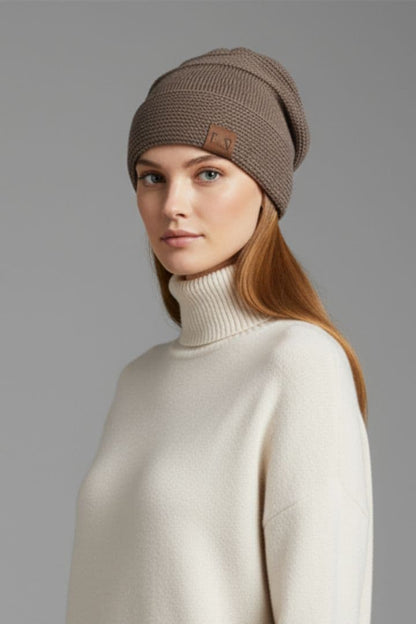 Women's Fleece Lined Ribbed Beanie