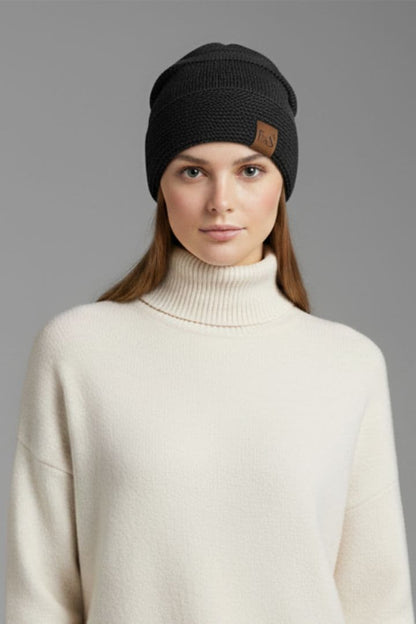 Women's Fleece Lined Ribbed Beanie