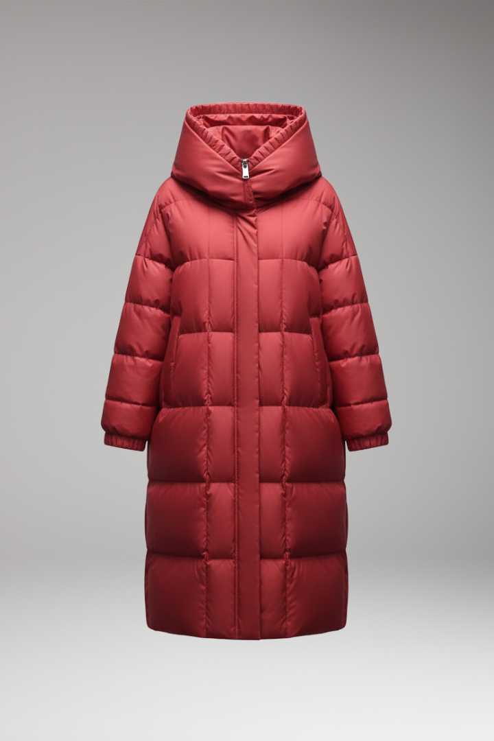 Women's Quilted Winter Coat High Collar - VibreMode