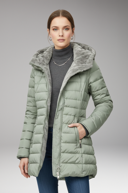 Women's Winter Parka Coat Waterproof Hooded Zipper