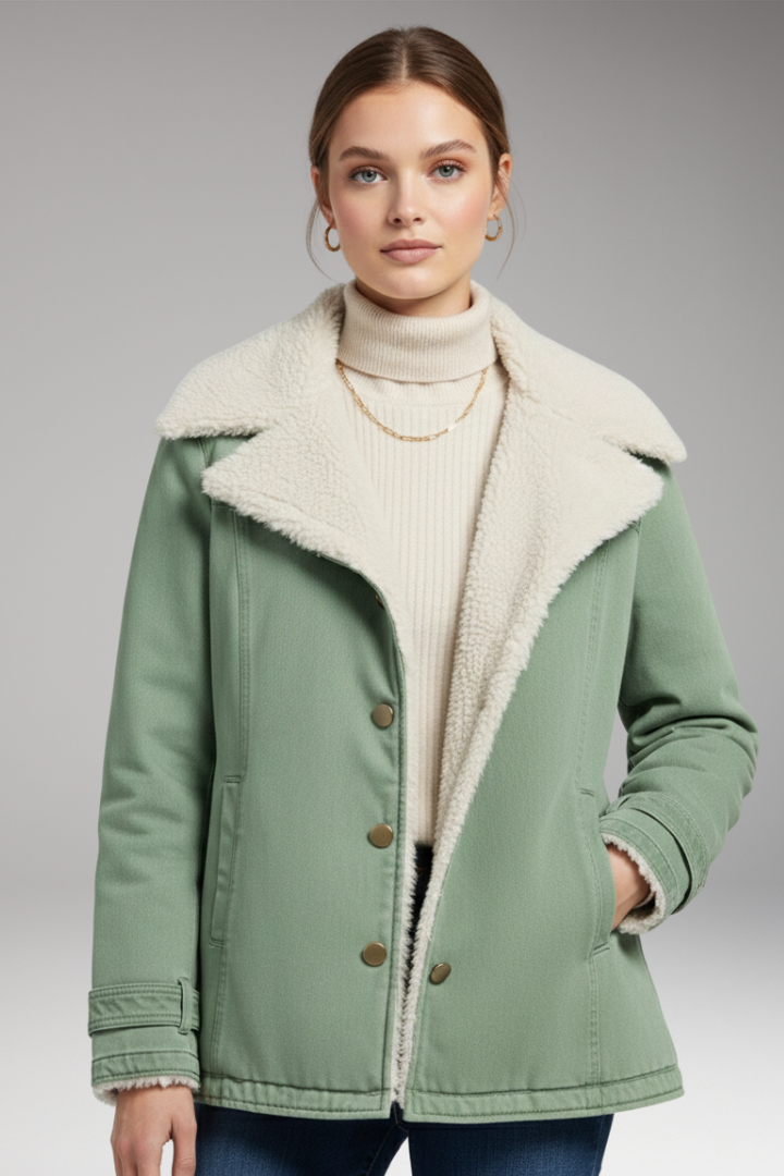 Women's Winter Parka Jacket High Collar Zipper