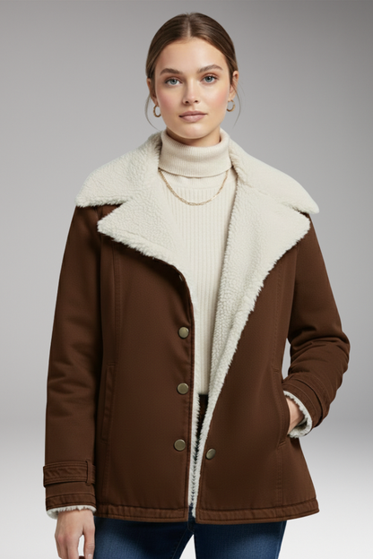 Women's Winter Parka Jacket High Collar Zipper