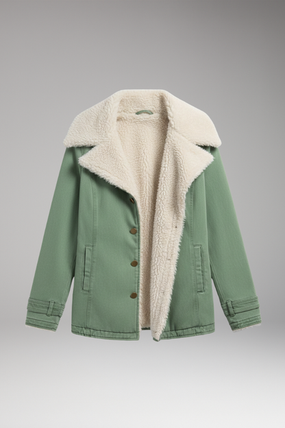 Women's Winter Parka Jacket High Collar Zipper - VibreMode