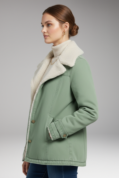 Women's Winter Parka Jacket High Collar Zipper