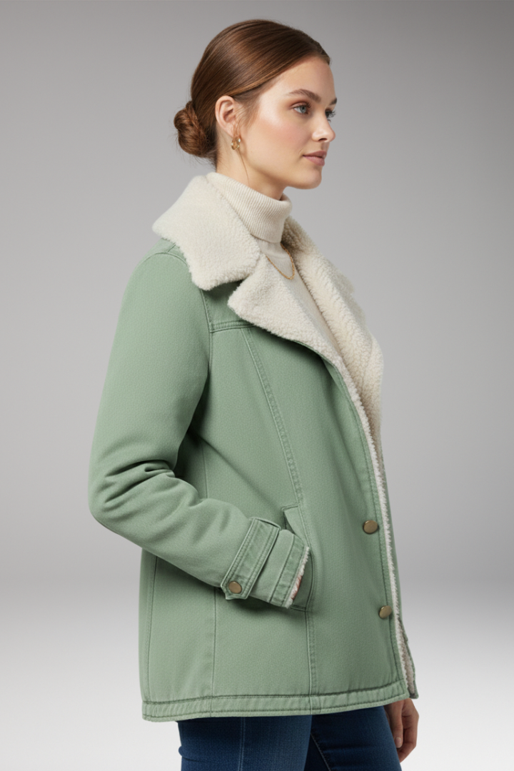 Women's Winter Parka Jacket High Collar Zipper