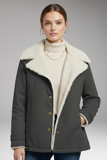 Women's Winter Parka Jacket High Collar Zipper