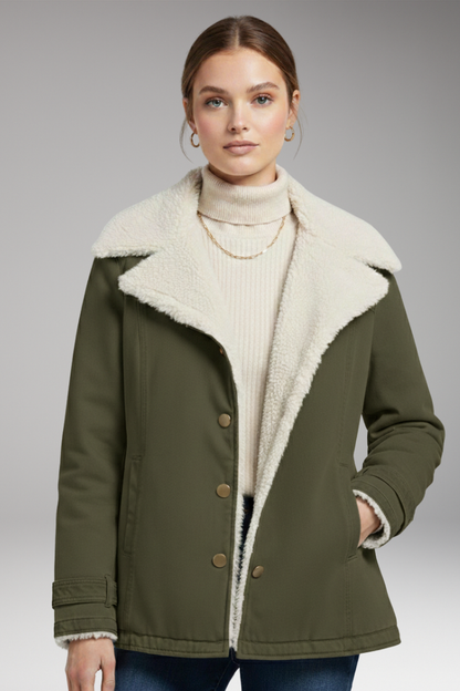Women's Winter Parka Jacket High Collar Zipper