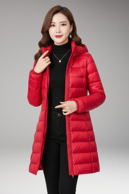 Women's Quilted Winter Jacket With Hood