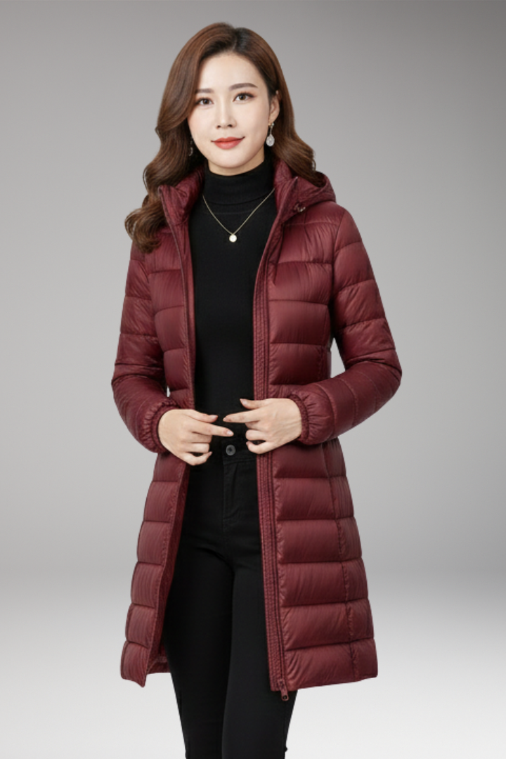 Women's Quilted Winter Jacket With Hood