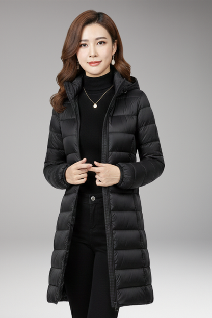 Women's Quilted Winter Jacket With Hood