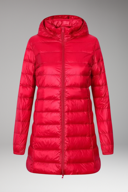 Women's Quilted Winter Jacket With Hood - VibreMode