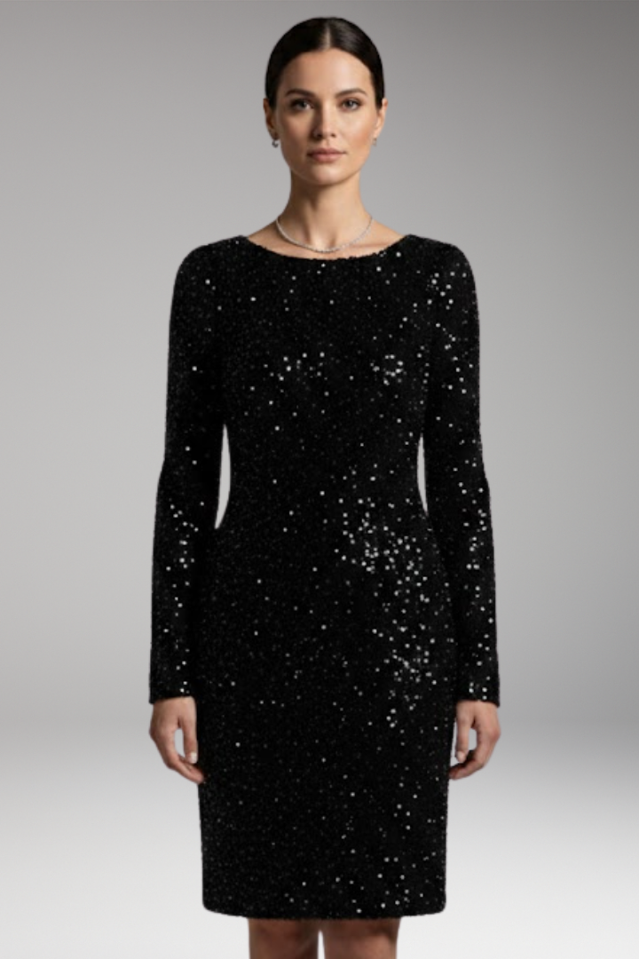 Women's Winter Party Dress Open Back Deep V Neck