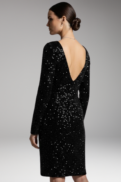 Women's Winter Party Dress Open Back Deep V Neck