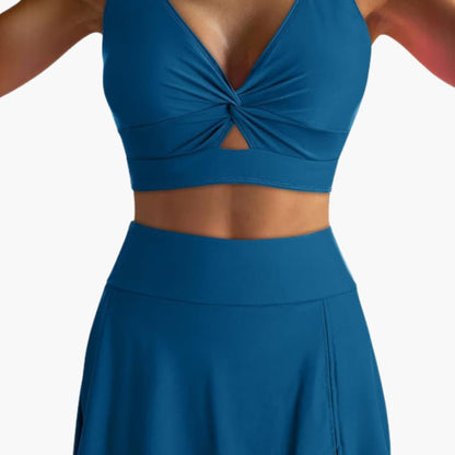 Women's V-Neck Bikini Set Skirted Bottom