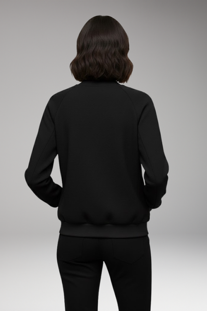 Women's Bomber Jacket Zip-Up Side Pockets