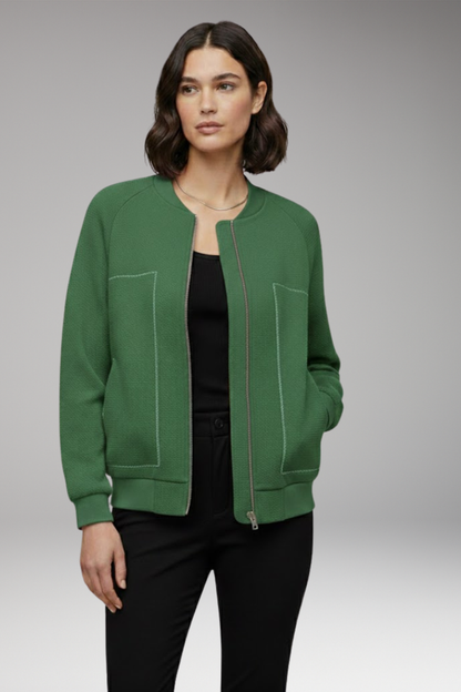 Women's Bomber Jacket Zip-Up Side Pockets