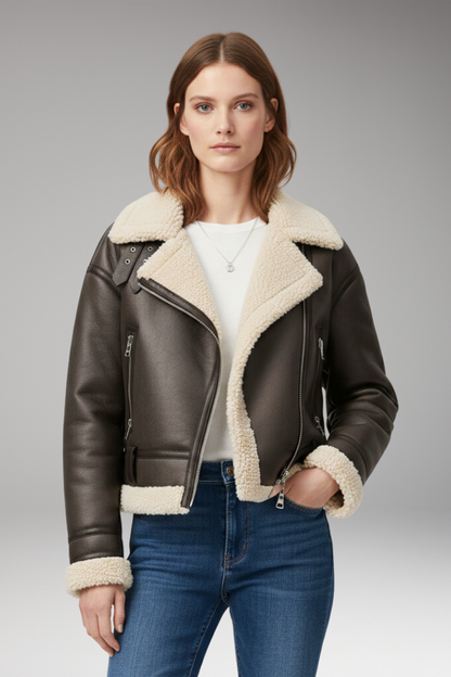 Women's Belted Zip Up Jacket