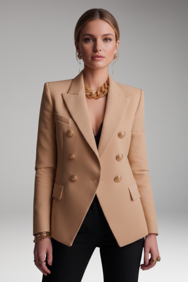 Women's Overlap Front Blazer Button Detail