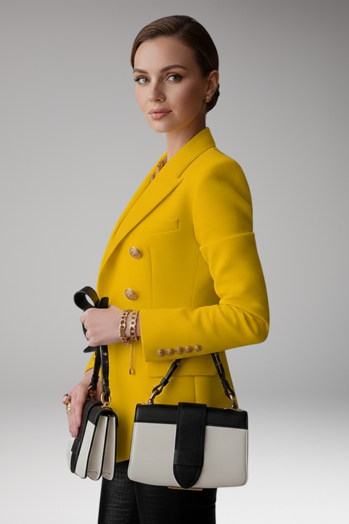 Women's Overlap Front Blazer Button Detail