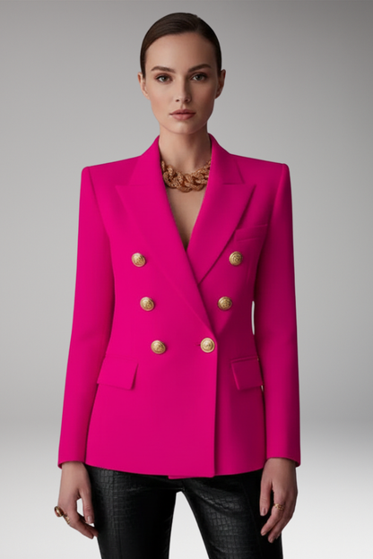Women's Overlap Front Blazer Button Detail