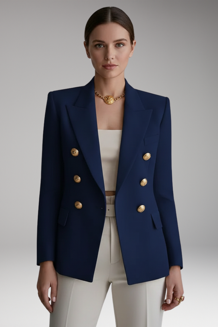 Women's Overlap Front Blazer Button Detail