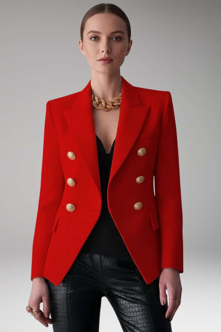 Women's Overlap Front Blazer Button Detail