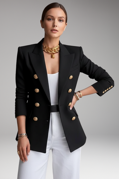 Women's Overlap Front Blazer Button Detail