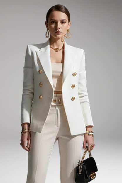 Women's Overlap Front Blazer Button Detail